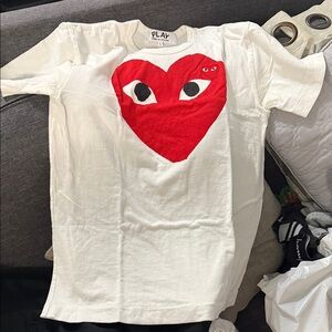 Comme des Garcons PLAY White Tee with Red Heart